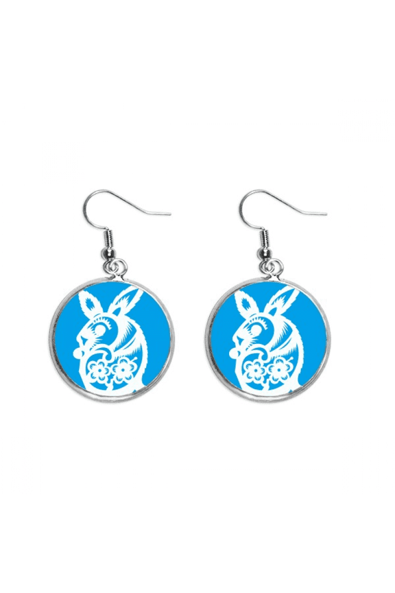year of rabbits animal china zodiac earring dangle silver drop earring jewelry woman