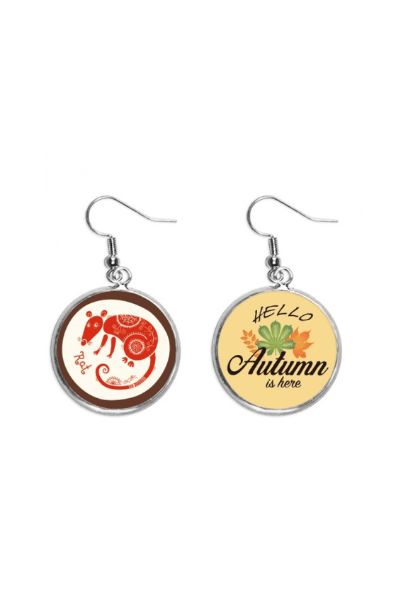 year of rat animal china zodiac red earring dangle autumn earring jewelry