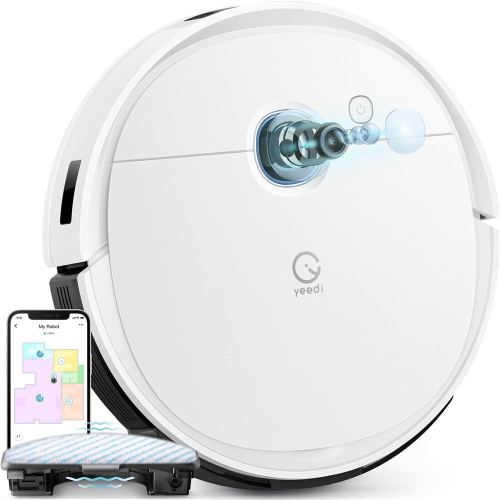 yeedi vac 2 pro Robot Vacuum and Mop 3D Obstacle Avoidance Oscillating  Mopping 3000Pa Suction Smart Visual Mapping 240mins Runtime