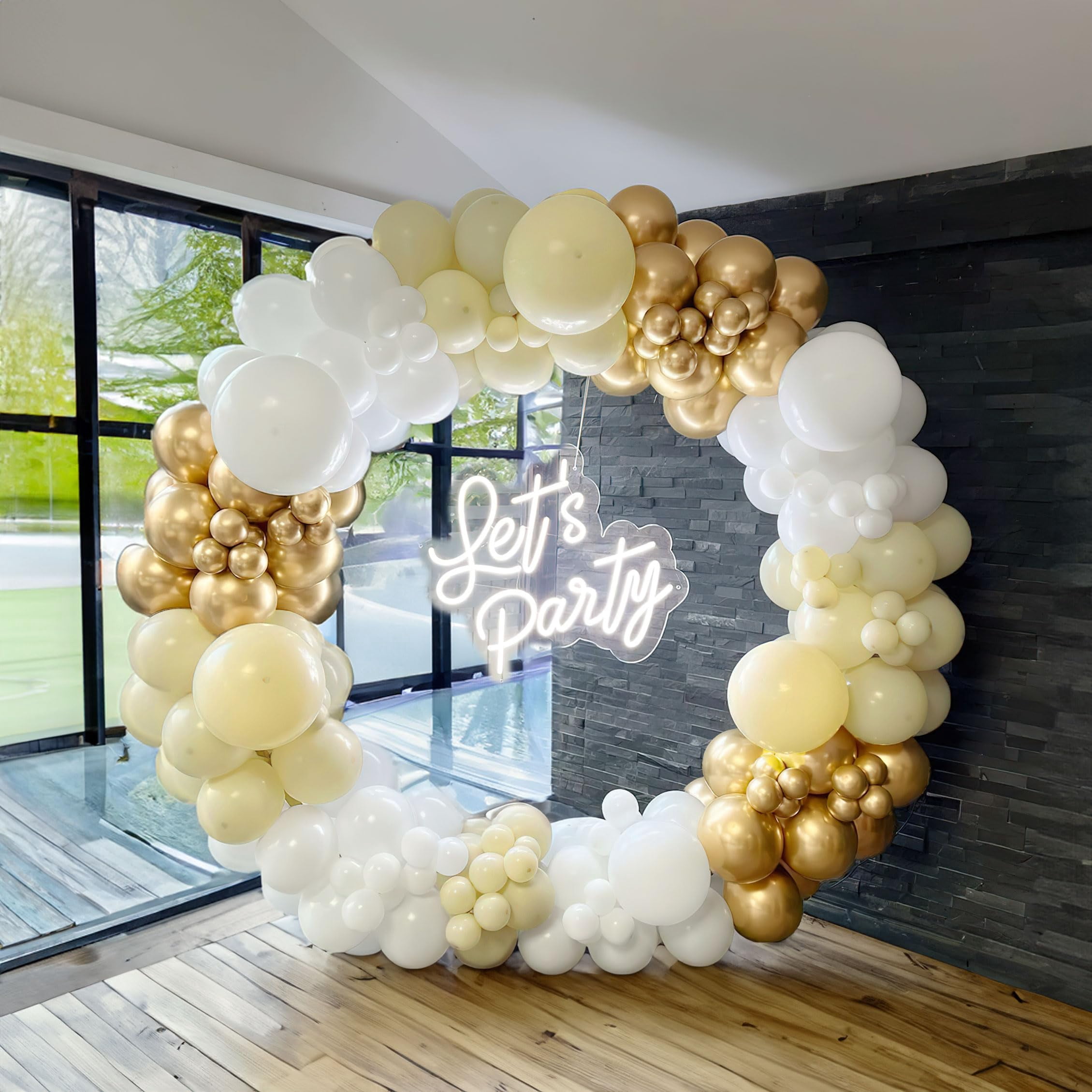 yeewaka ivory white gold white balloon KKS1&nbsp;garland arch kit 150+pcs for Wedding Birthday baby shower Party decorations