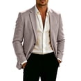 thumbnail image 1 of yeiolnoer Suit Jacket for Men Long Sleeve Buttons Jacket Notch Collar Casual Top with Pockets for Business(Blue,XX-Large), 1 of 9