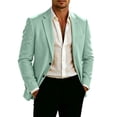 thumbnail image 1 of yeiolnoer Suit Jacket for Men Long Sleeve Buttons Jacket Notch Collar Casual Top with Pockets for Business(Mint Green,XX-Large), 1 of 9