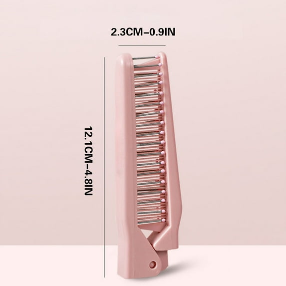 yelldesk Folding Hair Comb,Portable Travel Folding Comb Brush-Small Compact Foldable Hair Brush, Compact Pocket Hair Comb Double Headed Anti-static Comb, Travel Comb Brush Combo