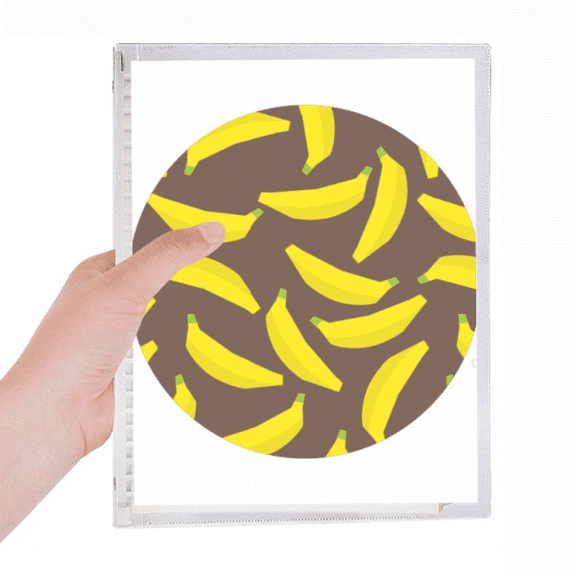 yellow banana fruit illustration pattern notebook loose diary refillable journal statiry