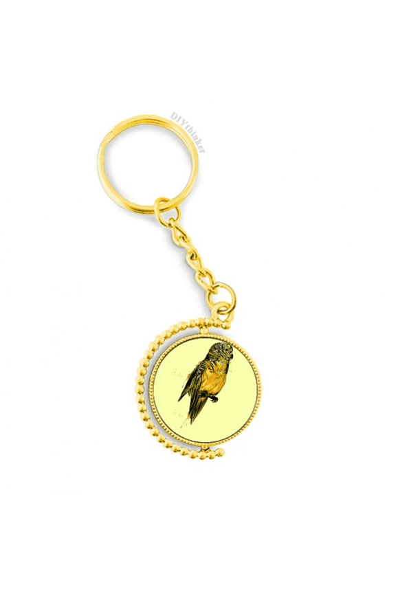yellow budgie parrot bird metal connector key chain accessory en keyholder