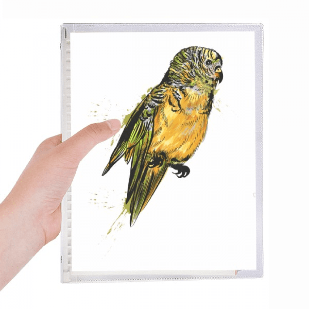 yellow budgie parrot bird notebook loose diary refillable journal ...