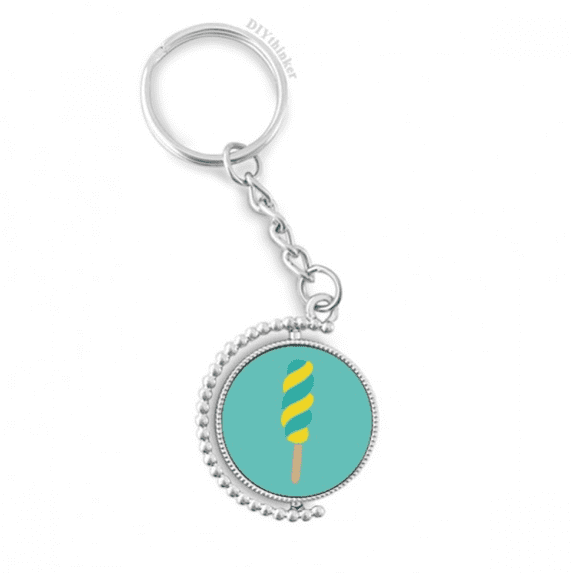 yellow green spiral sweet ice rotatable keyholder disc accessories chain clip