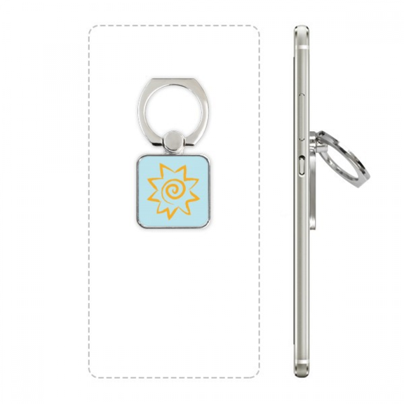yellow hand painting sun sunshine square cell ph stand holder bracket universal support