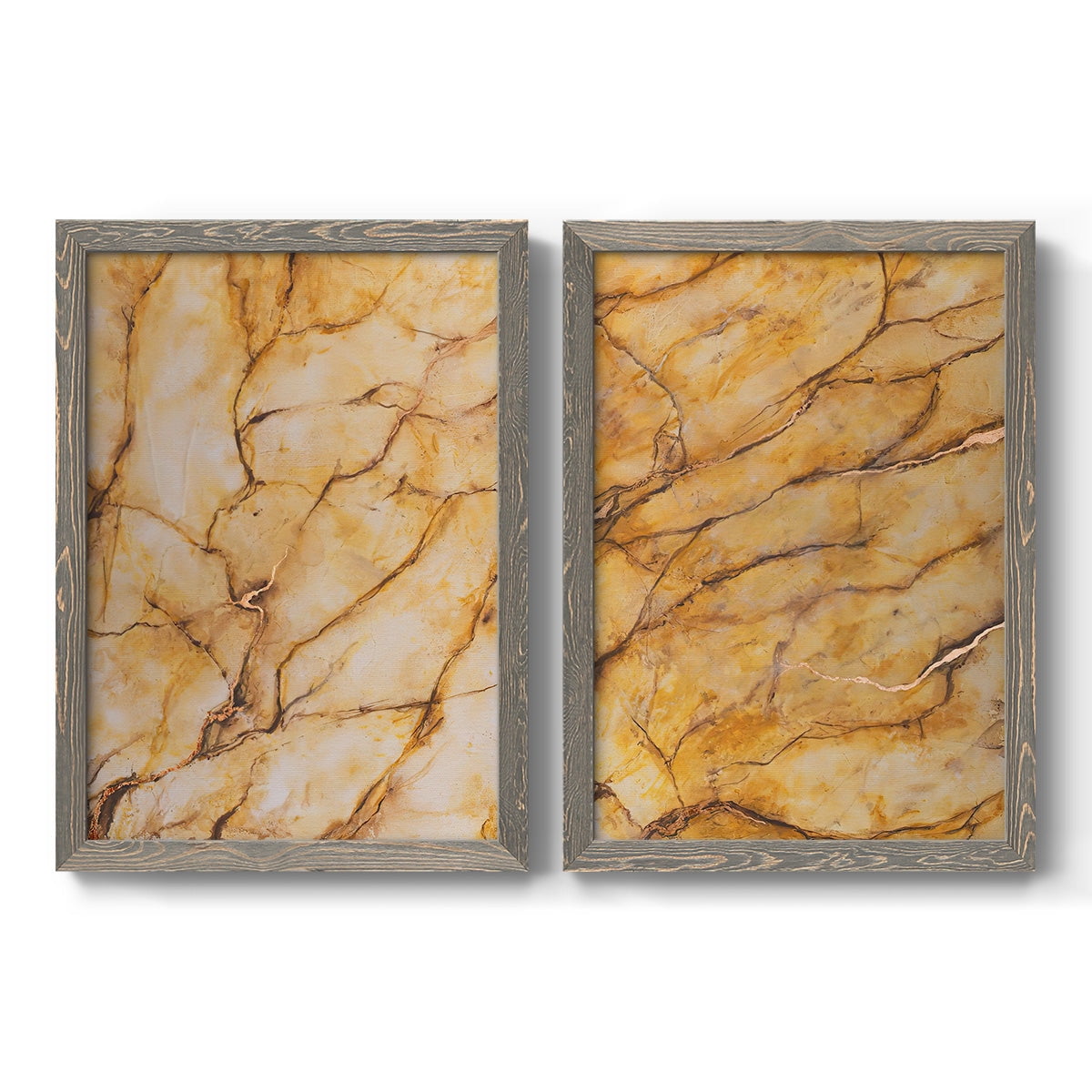 Yellow Marble I - Premium Framed Canvas 2 Piece Set - Ready to Hang