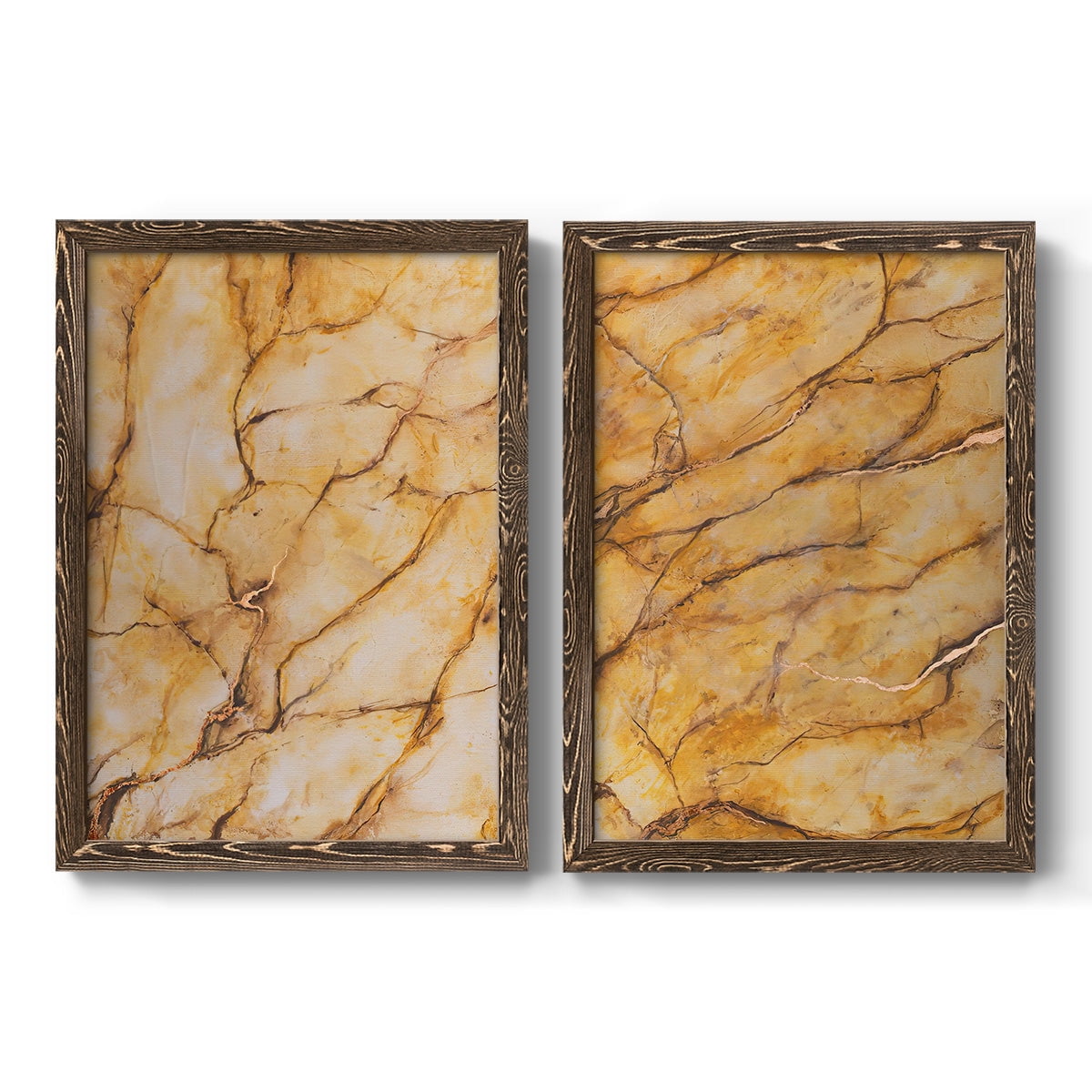 Yellow Marble I - Premium Framed Canvas 2 Piece Set - Ready to Hang