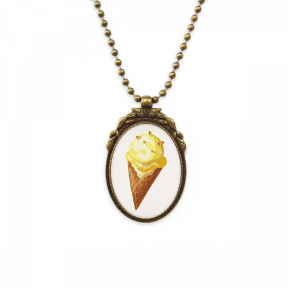 yellow peanut sweet ice pattern antique necklace vintage bead pendant keychain