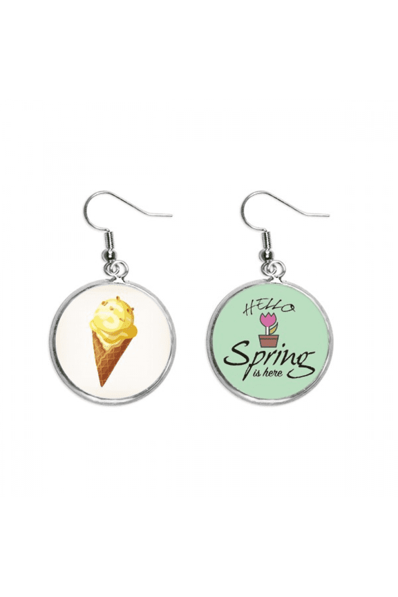 yellow peanut sweet ice pattern decoration dangle season sp earring jewelry