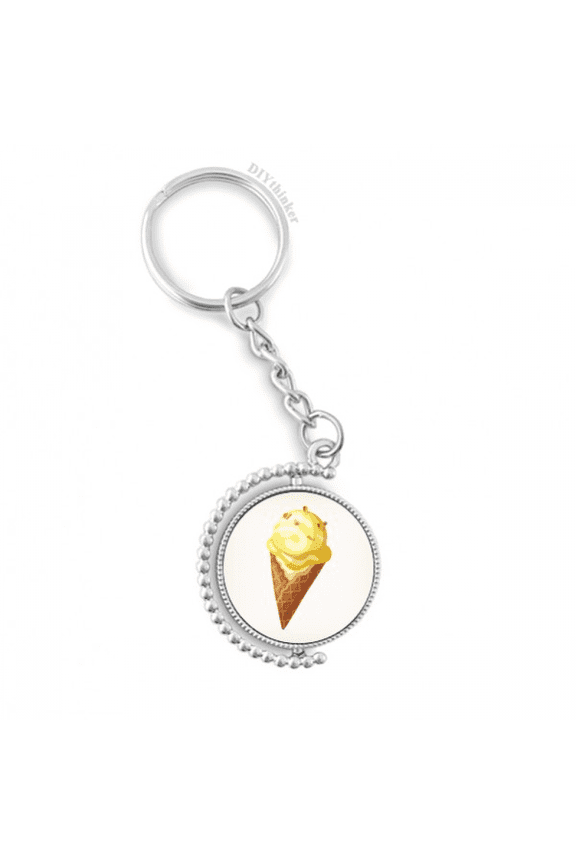 yellow peanut sweet ice pattern rotatable keyholder disc accessories chain clip