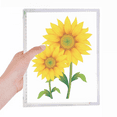 thumbnail image 1 of yellow sunflower greenery flower notebook loose diary refillable journal statiry, 1 of 3