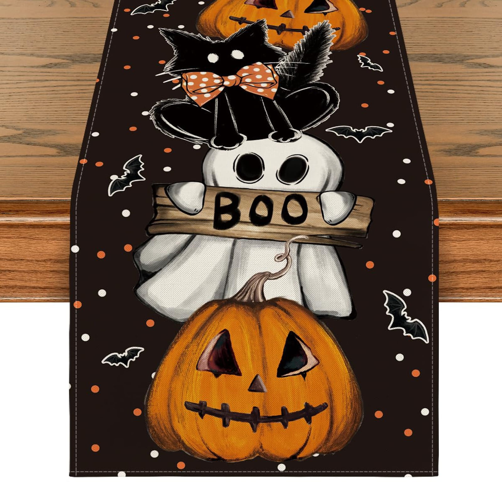 yennhH Decorative Table Banner,Halloween Table Runner Bat Seasonal Fall