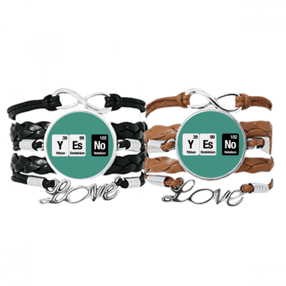 yes no checal element science bracelet hand strap leather wristband double set