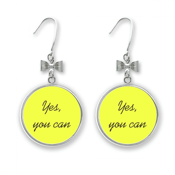 yes you can inspirational quote sayings bow earrings drop stud pierced hook