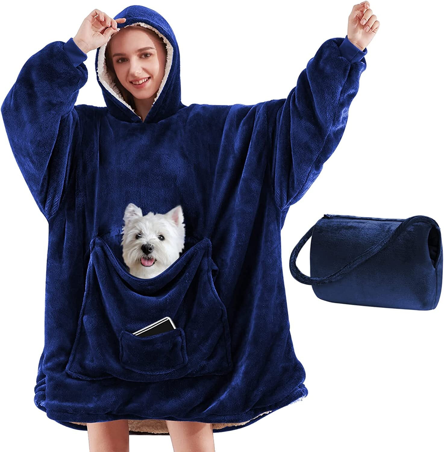 yescool Wearable Blanket Hoodie, Oversized Sherpa Blanket Hoodie