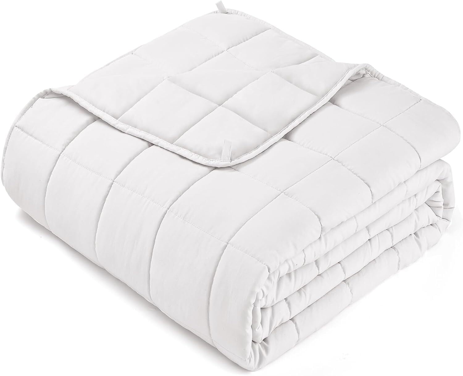 yescool Weighted Blanket for Adults (15 lbs, 48" x 72", White) Cooling