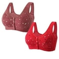 thumbnail image 1 of yievot 2 Pack Bras for Women Comfortable Convenient Front Close Button Everyday Bra for Women No Wire Buckle Bra Comfy Corset Bra, 1 of 2