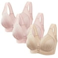 thumbnail image 1 of yievot 3 Pack Front Closure Bras for Womens Bras Front Snaps Seniors Snap Front Bra Older Women Comfort Everyday Bras, 1 of 5