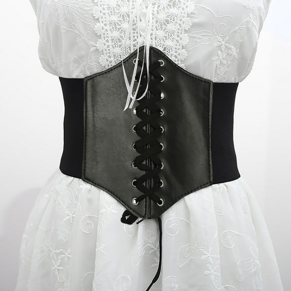 yievot Corset Waist Belt for Women, Wide Elastic Tie Waspie Belt for Dresses