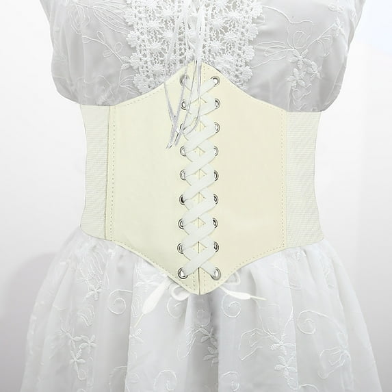yievot Corset Waist Belt for Women, Wide Elastic Tie Waspie Belt for Dresses