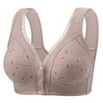 thumbnail image 1 of yievot Daisy Bras for Women Front Closure Button Bras for Older Women Full Coverage Everyday Wireless Bra, 1 of 2