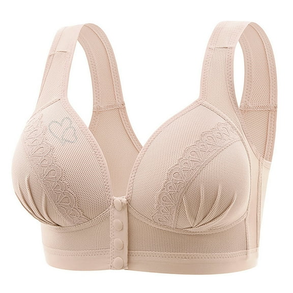 yievot Front Closure Bras for Womens Bras Front Snaps Seniors Snap Front Bra Older Women Comfort Wireless Everyday Bras