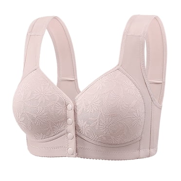 Daisy Bras for Seniors, Front Snap Closure Wireless Bra, Breathable