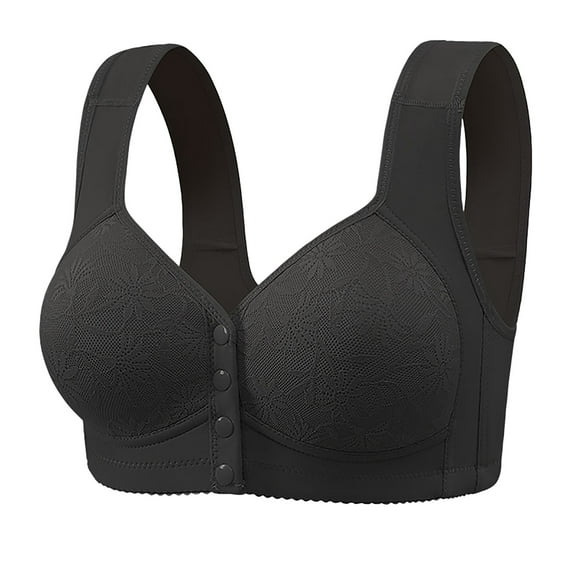 yievot Front Closure Bras for Womens Wireless Bras Seniors Snap Front Bra Older Women Comfort Everyday Bras