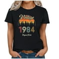 thumbnail image 1 of yievot Funny T Shirts 40th Birthday Gift for Women Vintage 1984 Shirt Letter Print Retro Party Tops Casual Short Sleeve Tee, 1 of 4