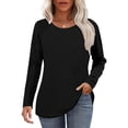 thumbnail image 1 of yievot Long Sleeve Shirts for Womens Fall Fashion Crewneck Oversized Sweatshirt Tunic Tops to Wear with Leggings, 1 of 6