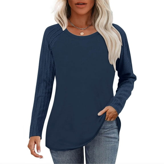 yievot Long Sleeve Shirts for Womens Fall Fashion Crewneck Oversized Sweatshirt Tunic Tops to Wear with Leggings