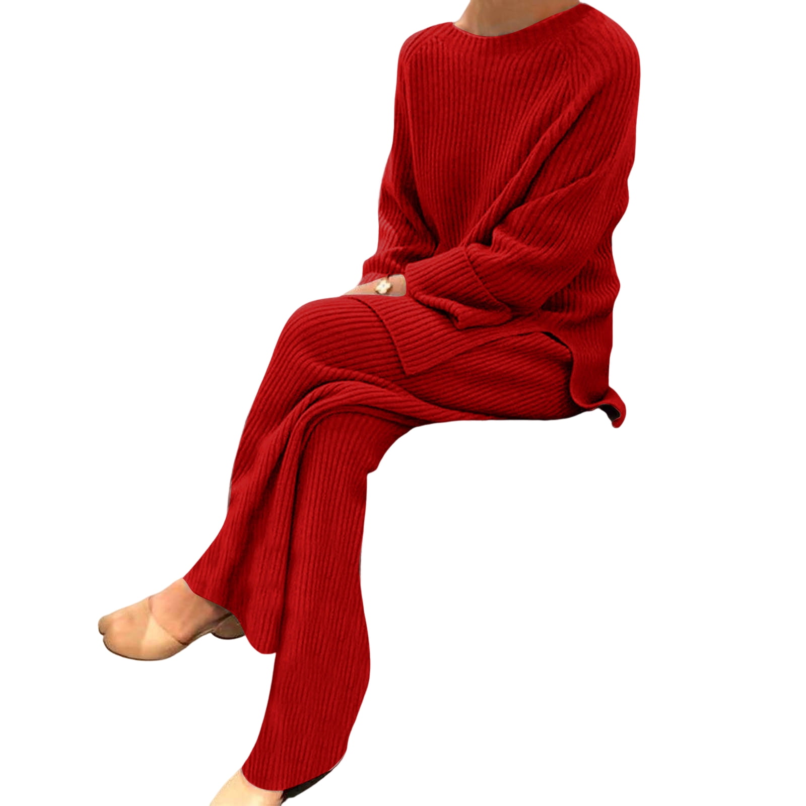 Casual Sweater Top Bottom Two-piece Loungewear