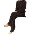 thumbnail image 1 of yievot Lounge Sets for Women Long Sleeved Knitted Two Piece Sweater and Pants Pajamas Loungewear, 1 of 8