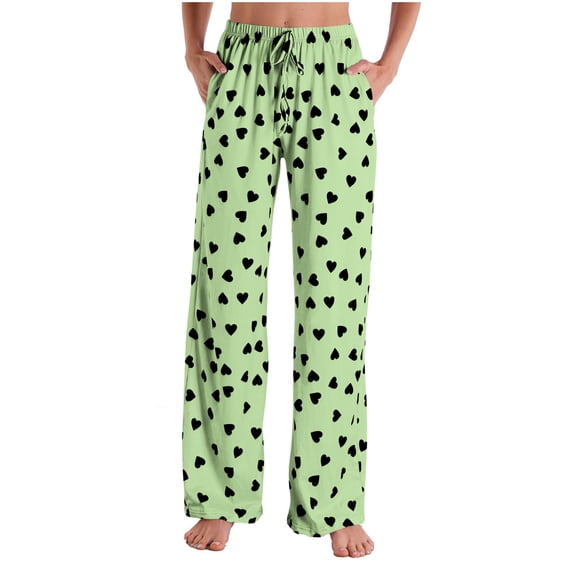 yievot Pajama Pants for Women Valentines Day Heart Printed Lounge Pants Soft Lightweight Sleep Pj Bottoms