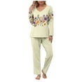 thumbnail image 1 of yievot Pajama Sets for Women Long Sleeve Tops and Pants Soft Comfy Lounge Set 2 Piece Outfits Sleepwear, 1 of 5