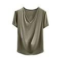 thumbnail image 1 of yievot Pajama Tops for Women Soft Short Sleeve Tee Sleep Shirts V Neck T-Shirt Pjs Top Sleepwear, 1 of 6