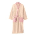 thumbnail image 1 of yievot Robes for Women Bathrobe Fuzzy Mid Length Bath Robe Belted Solid Color Plush Kimono Robe with Pockets Soft Winter Spa Robes, 1 of 9