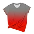 thumbnail image 1 of yievot Summer Casual Basic T-Shirt for Women Gradient Print Round Neck Short Sleeve Tees Tops, 1 of 5