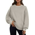 thumbnail image 1 of yievot Sweatshirts for Women Oversized Crewneck Long Sleeve Pullover Tops with Pockets, 1 of 8