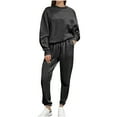 thumbnail image 1 of yievot Sweatsuit Sets for Women Fleece Crewneck Sweatshirt and Jogger Pants Fall 2 Piece Outfits Lounge Sets Tracksuit, 1 of 6