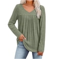 thumbnail image 1 of yievot Tunic Tops for Women Dressy Casual Long Sleeve Shirts V-Neck Fall Lightweight Sweaters Trendy Clothes, 1 of 8