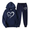 thumbnail image 1 of yievot Two Piece Outfits Women Valentines Day Printed Lounge Matching Sets Casual Jogger Sweatsuits Hoodie and Sweatpants Set, 1 of 4