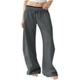 thumbnail image 1 of yievot Wide Leg Sweatpants for Women, Fleece Loose Fit Open Bottom Lounge Womens Sweatpants with Pockets, 1 of 6