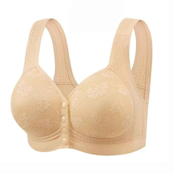 yievot Wireless Front Closure Bras for Women No Underwire Push Up Padded Full Coverage Bras Soft Supportive Everyday Bra Bralettes