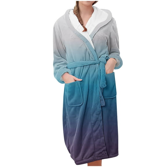 yievot Women Robe Fleece Plush Soft Fuzzy Cozy Warm Lightweight Bathrobe House Long Robe for Women
