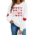 thumbnail image 1 of yievot Women Valentine's Day Sweatshirts Heart Graphic Crew Neck Pullover Long Sleeve Casual Shirts Tops, 1 of 9
