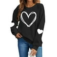 thumbnail image 1 of yievot Women Valentine's Day Sweatshirts Heart Graphic Crew Neck Pullover Long Sleeve Casual Shirts Tops, 1 of 9